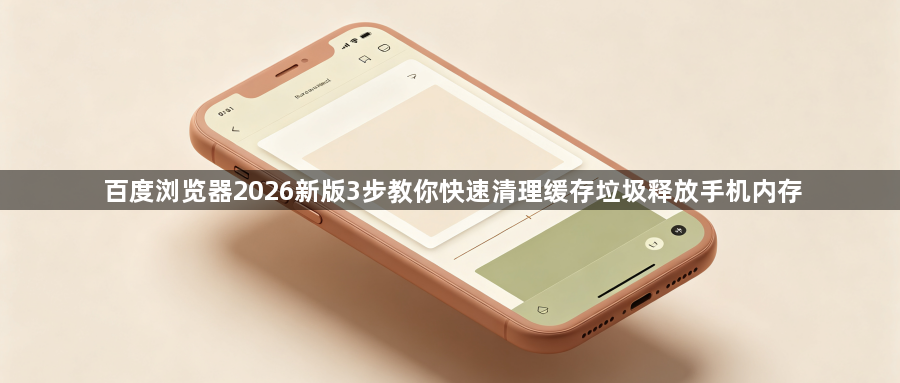 百度浏览器2026新版3步教你快速清理缓存垃圾释放手机内存1