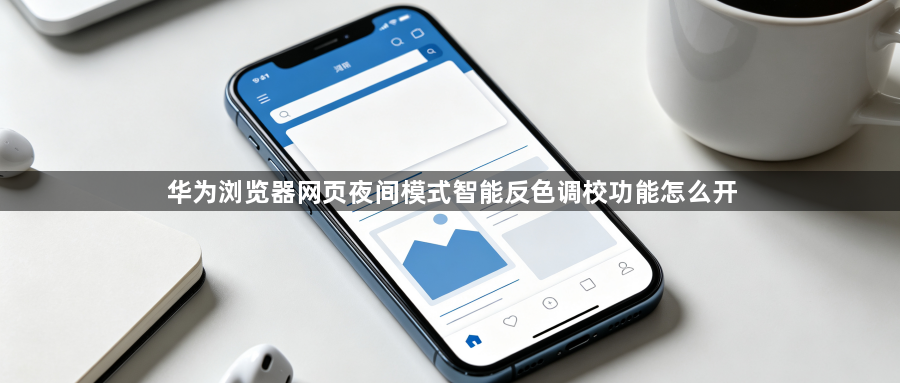 华为浏览器网页夜间模式智能反色调校功能怎么开1
