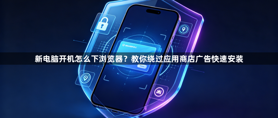 新电脑开机怎么下浏览器?教你绕过应用商店广告快速安装1