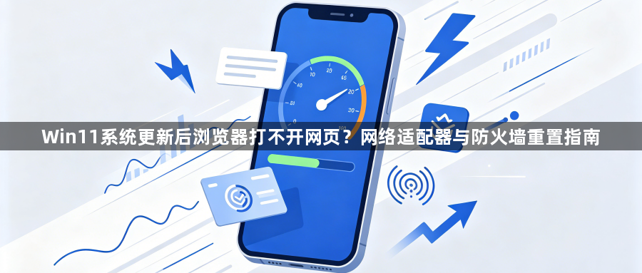 Win11系统更新后浏览器打不开网页？网络适配器与防火墙重置指南1
